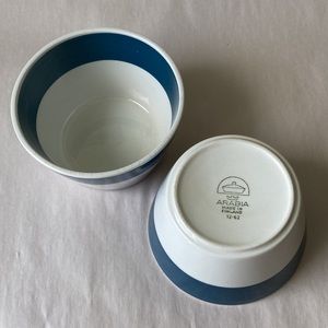 Arabia Finland Atria deep blue MCM vintage set of two bowls